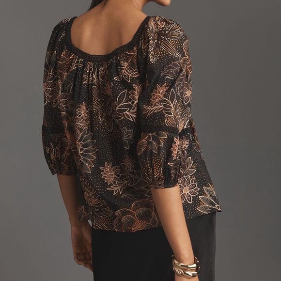 Farm Rio Lace inset Peasant  Blouse - Picture 2 of 4